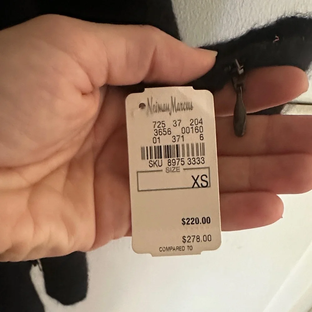 NWT Eileen Fisher Black Mohair Zip-Up Sweater • Size XS • Orig. $220 - Picture 7 of 9